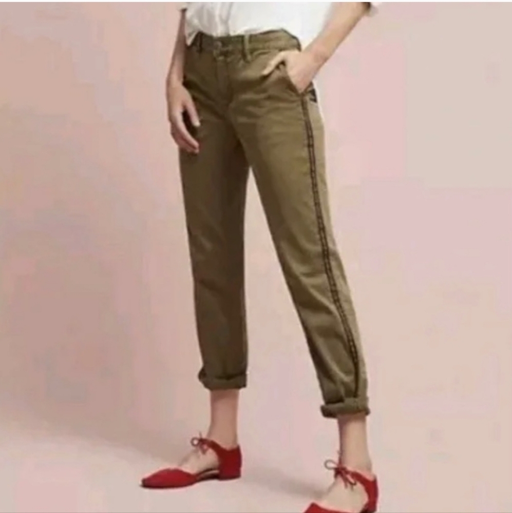 chino by anthropologie green khaki relaxed straight leg pants